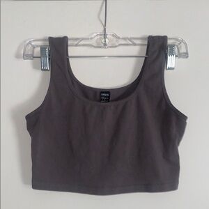 SHEIN Gray Fitted Crop Tank Top